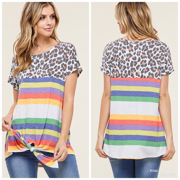 ❤️LAST 1! Color Block 🌈 Front Tie Top! - Picture 5 of 8